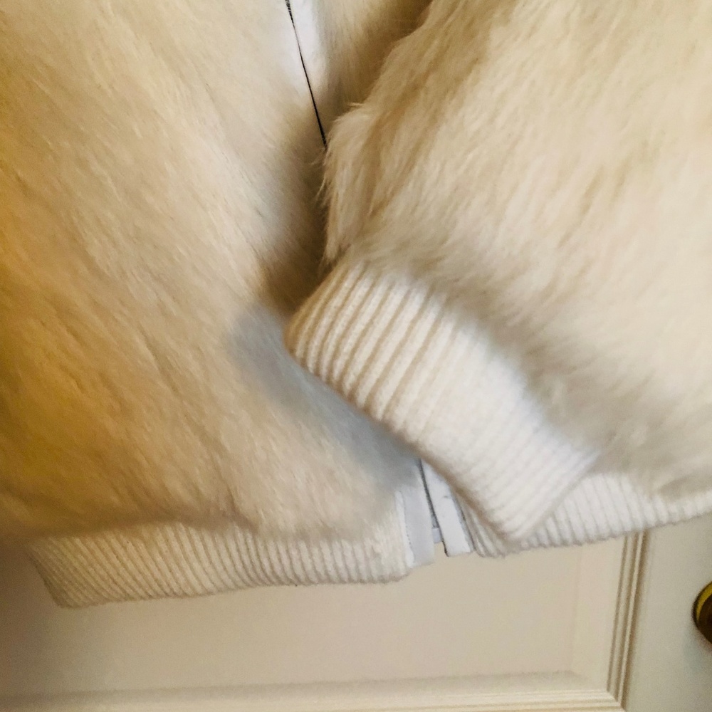 KC Collections REAL Rabbit Coat White 100 % - Picture 7 of 8
